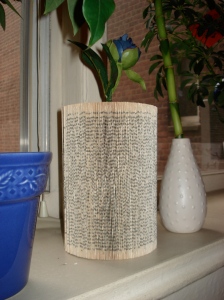 folded book vase