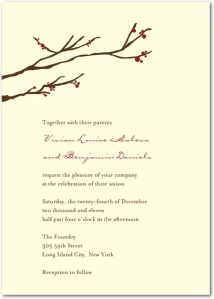 winter berries wedding invitation